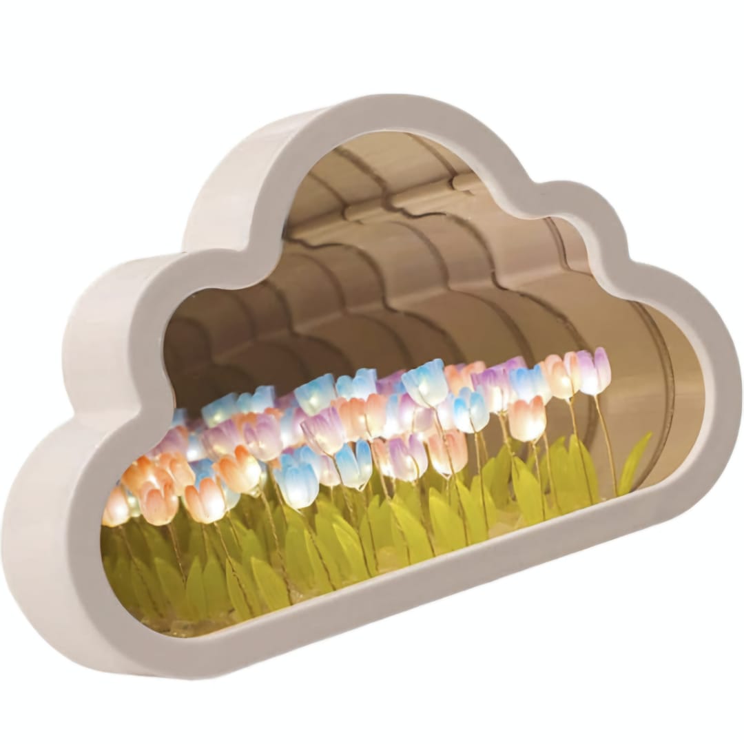 Lampara Con Espejo De Tulipanes De Nube