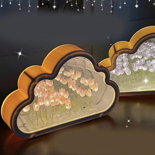 Lampara Con Espejo De Tulipanes De Nube